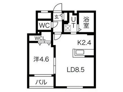 ブランシャールNEO(1LDK/1階)の間取り写真