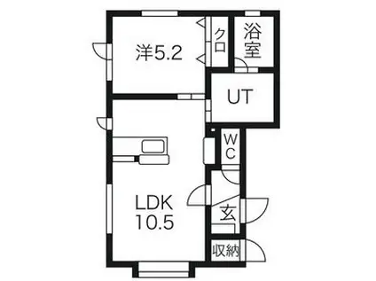 LAU・RENCE (1LDK/2階)の間取り写真