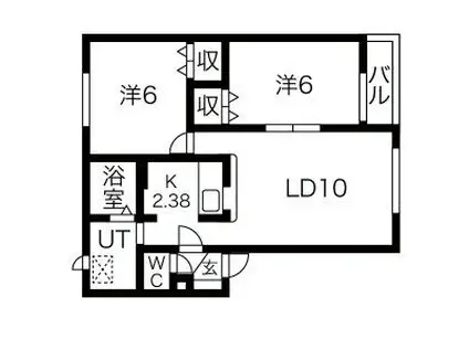 ウィスタリアI(2LDK/1階)の間取り写真