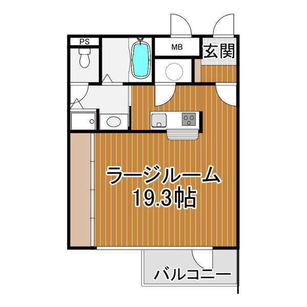 サーム千歳ドミニオWING3(1K/4階)の間取り写真