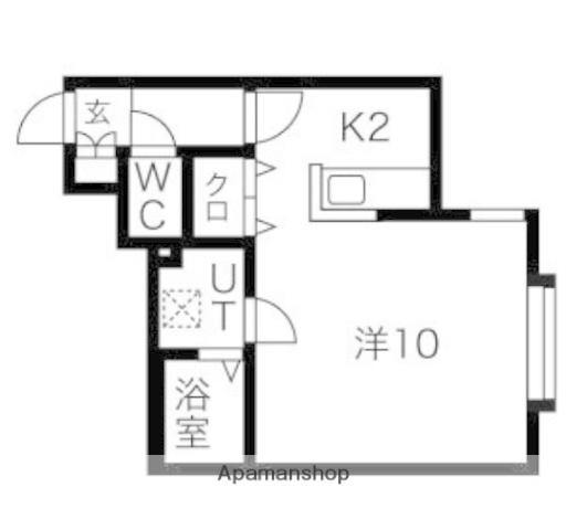 デリーロ・ジェンテ(1K/2階)の間取り写真