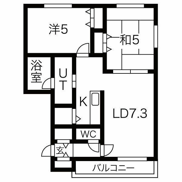 レーラ101(2LDK/3階)の間取り写真