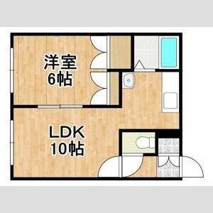 ハイツラッキー(1LDK/1階)の間取り写真