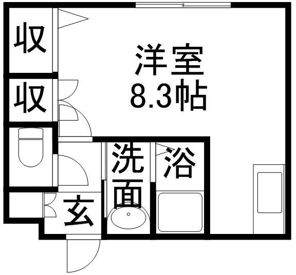 ARTNOW清田(ワンルーム/2階)の間取り写真