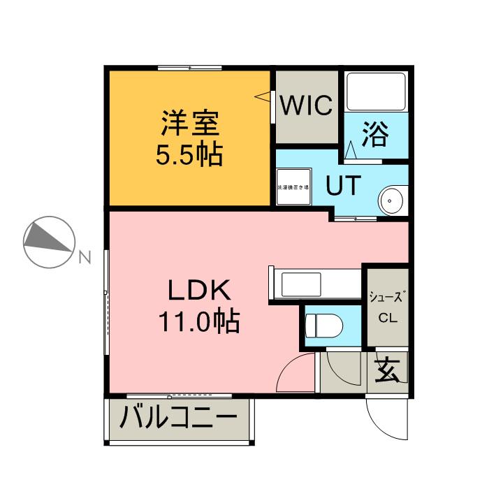 プランドール(1LDK/4階)の間取り写真