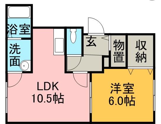 ウェンディクレセントⅡ(1LDK/1階)の間取り写真