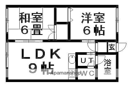 シティハイム稲穂(2LDK/1階)の間取り写真
