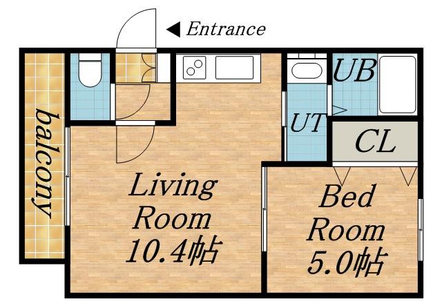 ラフィネ東札幌(1LDK/2階)の間取り写真