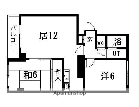 サンライズマンション Ⅲ(2LDK/1階)の間取り写真