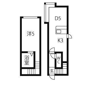 ソニア56A棟(1DK/1階)の間取り写真