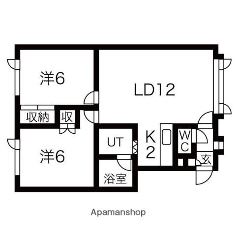 ハイブリッジⅠ(2LDK/3階)の間取り写真