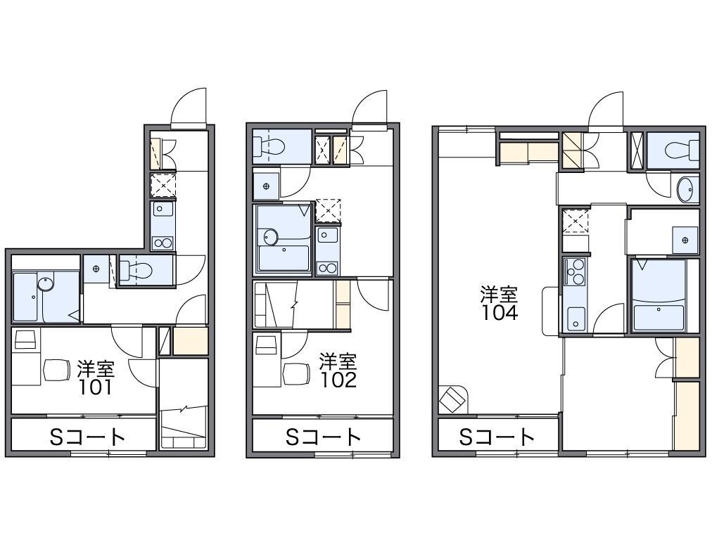 レオパレスソシア(1K/1階)の間取り写真