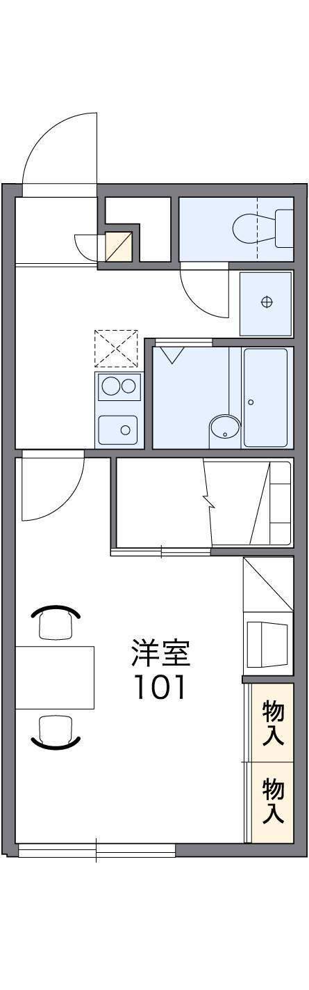 レオパレス シャルトル(1K/2階)の間取り写真