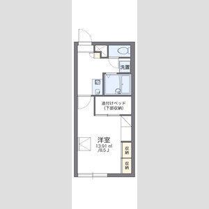 レオパレス逢坂(1K/1階)の間取り写真