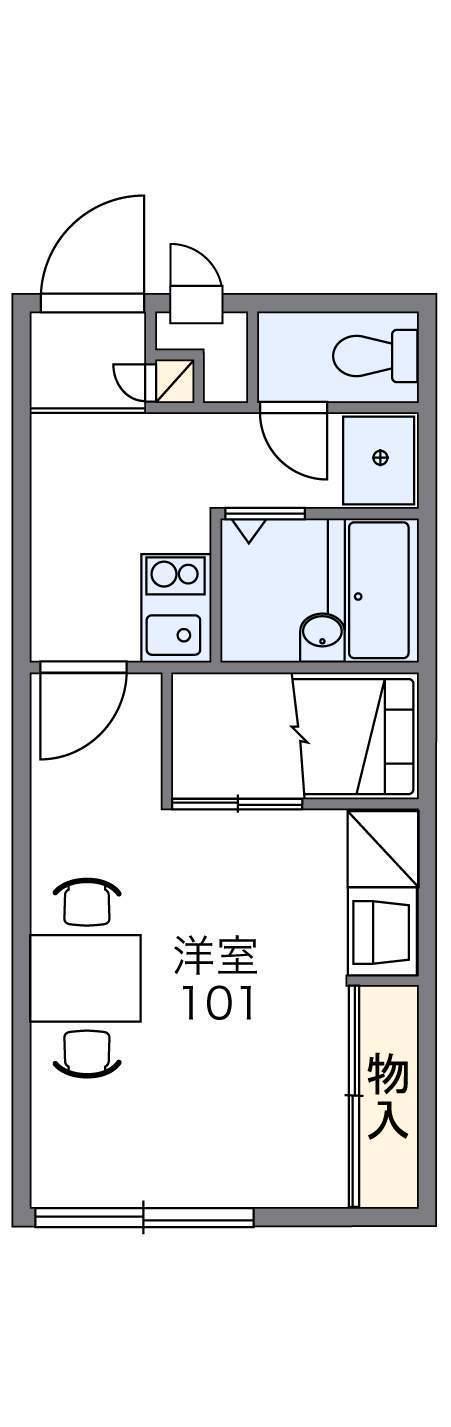 レオパレス フォレスト55(1K/1階)の間取り写真