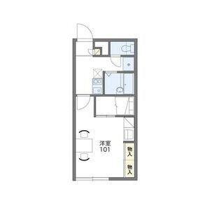 レオパレス グレイスポプラ(1K/1階)の間取り写真