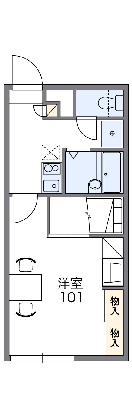 レオパレスノースヒルB(1K/1階)の間取り写真