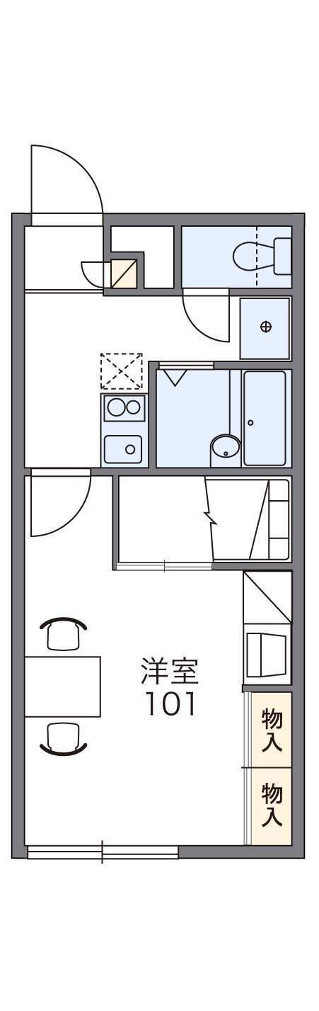 レオパレス ソレーユⅡ(1K/1階)の間取り写真