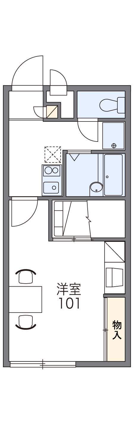 レオパレス ツインズA(1K/2階)の間取り写真