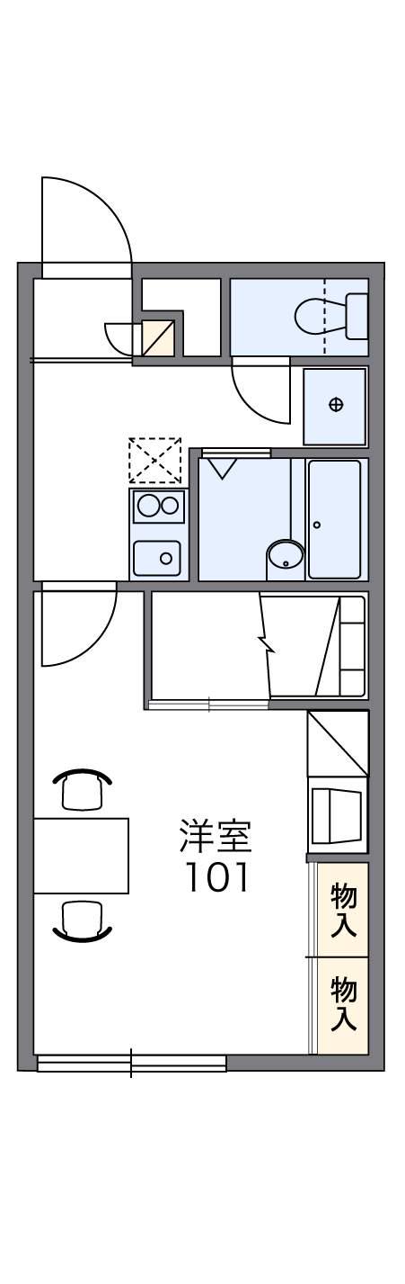 レオパレスサンインレットⅤ(1K/1階)の間取り写真