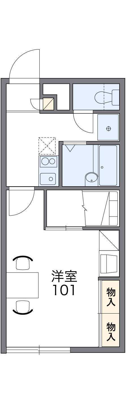 レオパレス虹の丘(1K/2階)の間取り写真