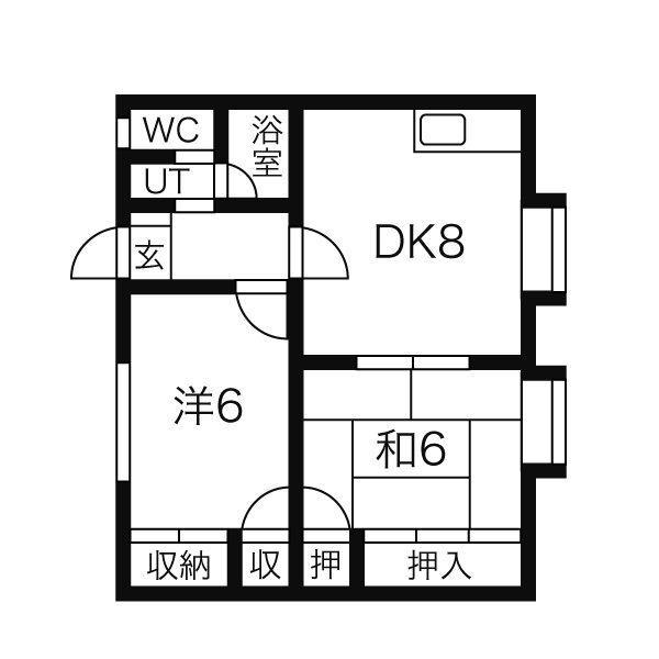 コーポ沢町(2DK/2階)の間取り写真