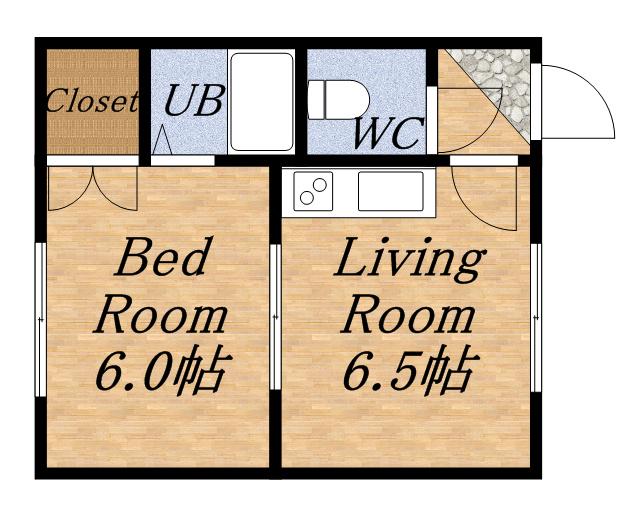 ヒルハイツ(1DK/2階)の間取り写真