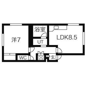 コーポ真栄(1LDK/1階)の間取り写真