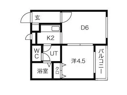 アレックス文京台(1LDK/1階)の間取り写真