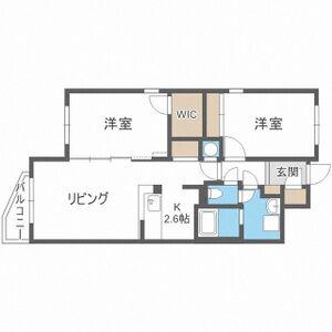 ミーテ新さっぽろ(2LDK/1階)の間取り写真