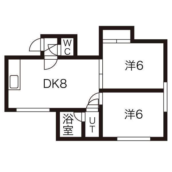 ダイヤフレンド平岡(2LDK/2階)の間取り写真