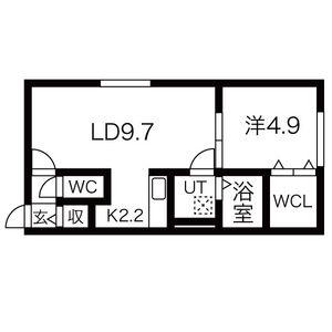 GAUDI(1LDK/2階)の間取り写真