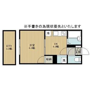 エスパレス若葉(1DK/2階)の間取り写真