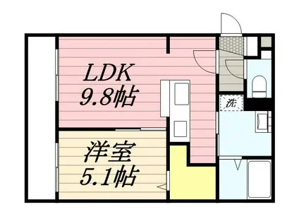 ブランシャール新さっぽろ(1LDK/1階)の間取り写真