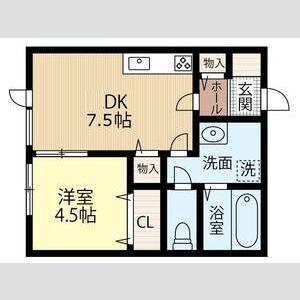 ジークブラウ千歳(1LDK/2階)の間取り写真