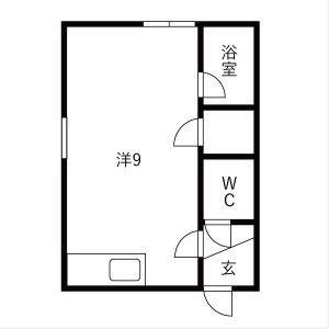 コーポすばる(ワンルーム/2階)の間取り写真