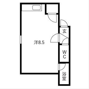 コーポすばる(ワンルーム/2階)の間取り写真