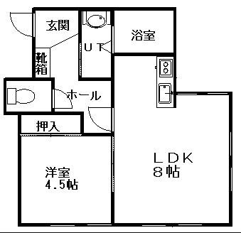 ニーナガーデンマナー(1LDK/2階)の間取り写真
