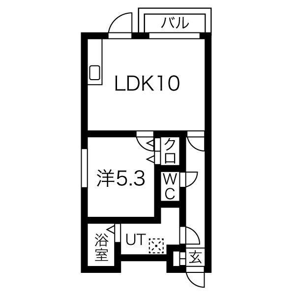 ウィスラー(1LDK/2階)の間取り写真