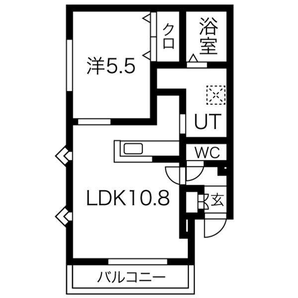 モンレーヴII(1LDK/3階)の間取り写真