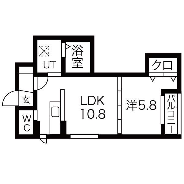 デイトナ(1LDK/2階)の間取り写真