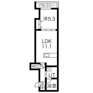 クローバーパーク千歳(1LDK/2階)の間取り写真
