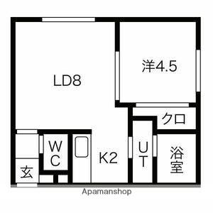 プリオール恵庭(1LDK/2階)の間取り写真