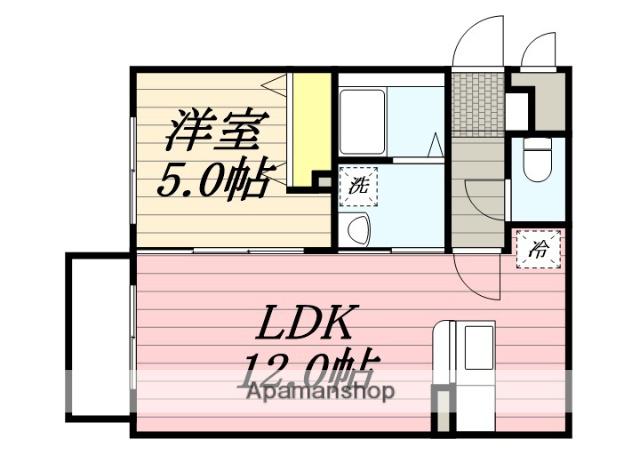 カーサ ボールパーク(1LDK/3階)の間取り写真