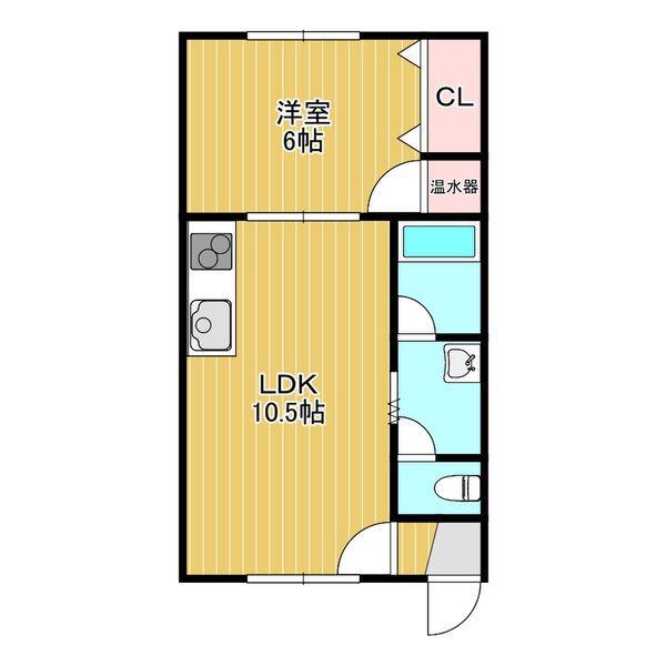 エレガント(1LDK/1階)の間取り写真
