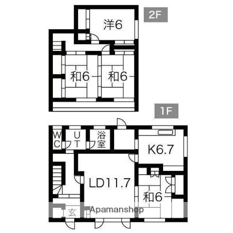 パーチェ信濃(4LDK/1階)の間取り写真