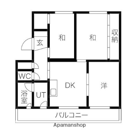 パークヒルズ真々地Ⅱ(3DK/2階)の間取り写真