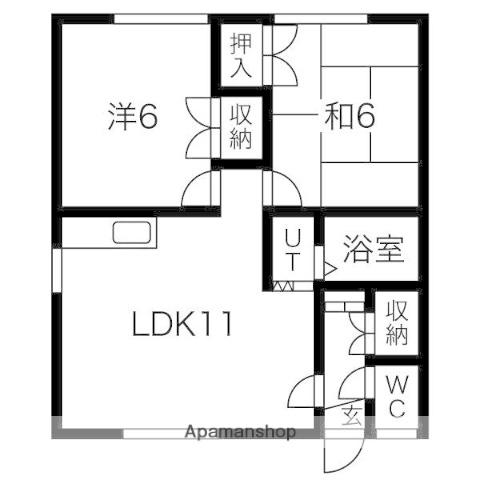 文京ハイツ(2LDK/2階)の間取り写真