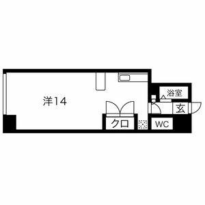 パワービル大麻駅前(1DK/4階)の間取り写真