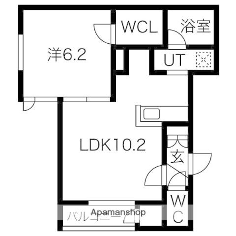 STEEN(1LDK/3階)の間取り写真
